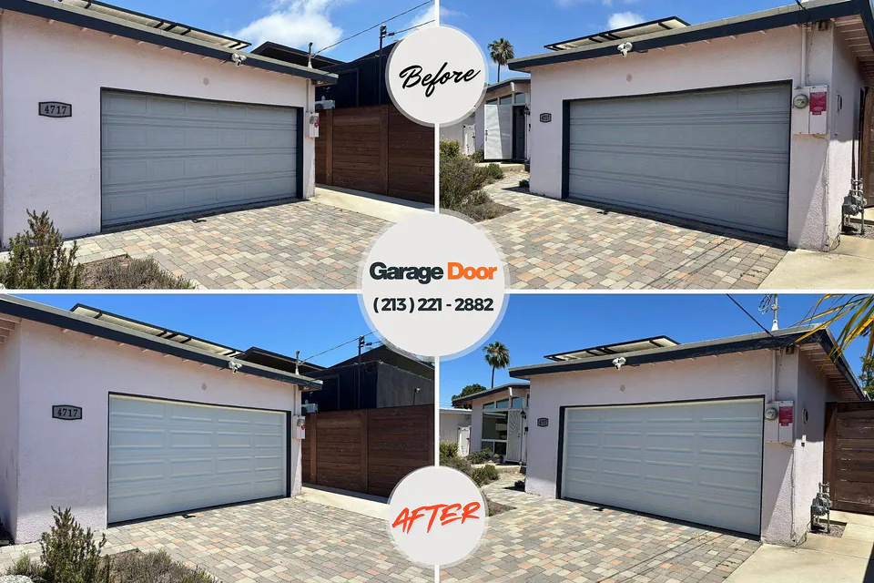 Before and after: garage door repair Chicago Ridge, IL